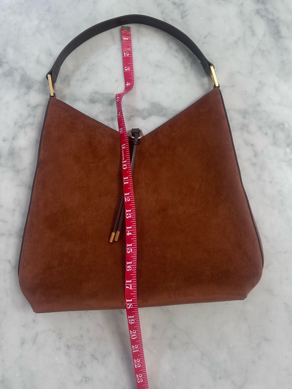 JW PEI Aria Brown Suede Hobo Bag with Gold Hardware - Picture 10 of 11